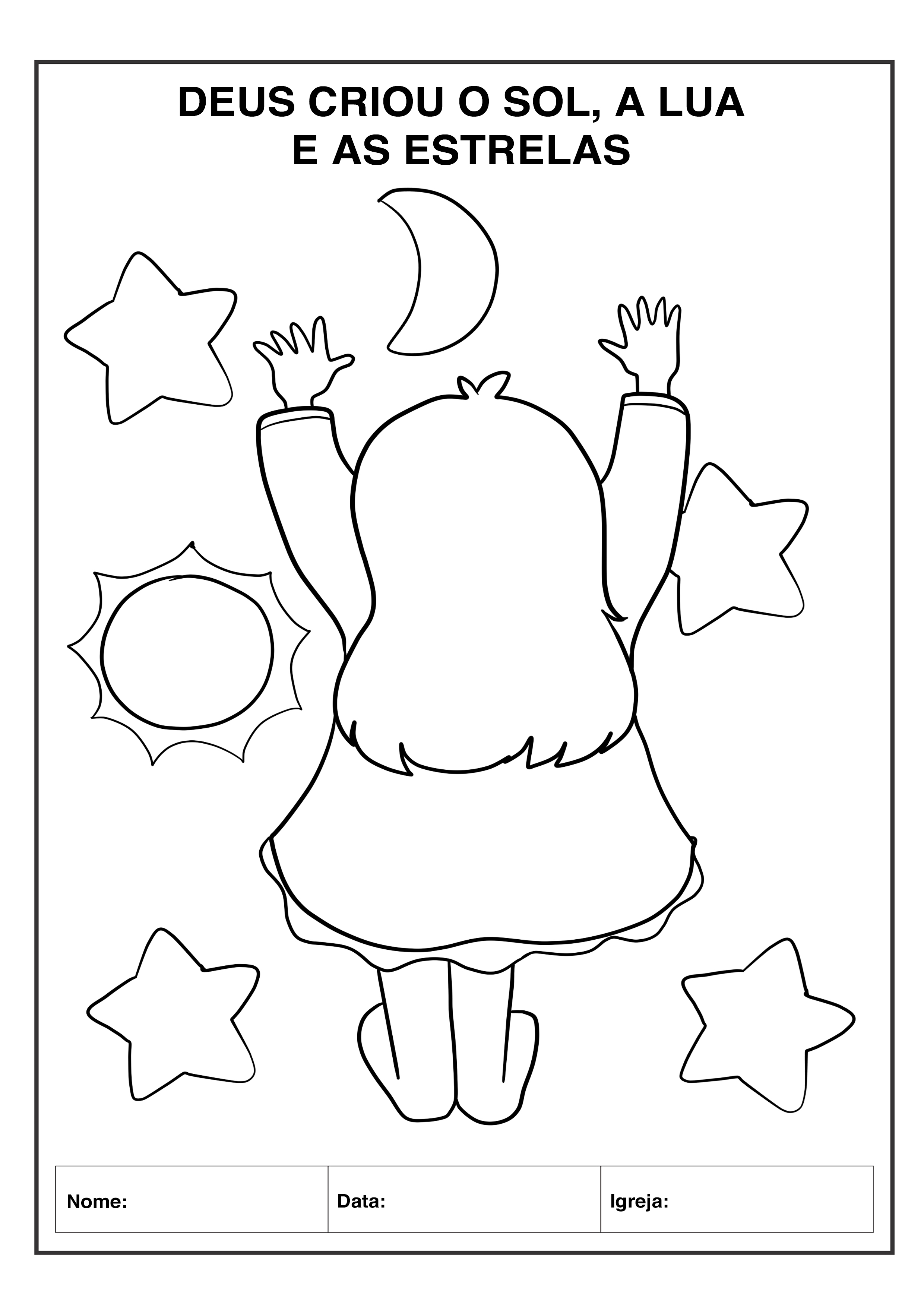 Deus criou o sol, a lua e as estrelas » Jesus Kids