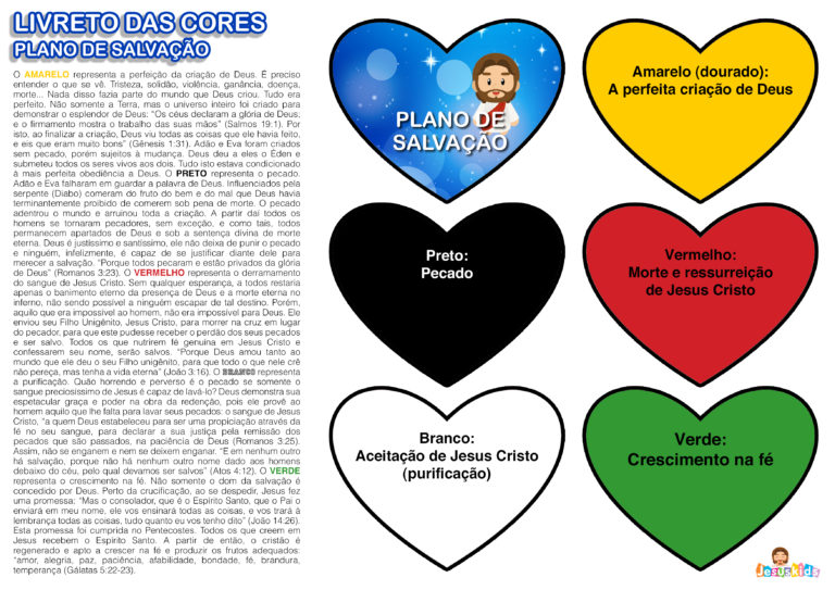 Livreto das cores - Plano de Salvação » Jesus Kids