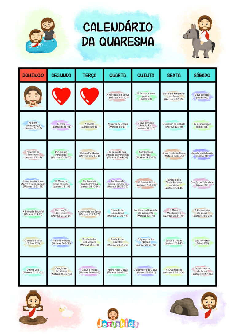 Calendário da Quaresma » Jesus Kids